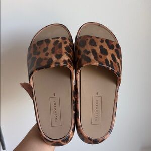 Yellow Box Women’s Leopard Slide Sandals - Brown & Black